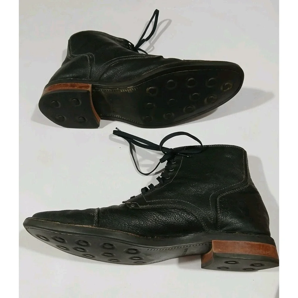 Cole Haan Lace-up Leather Boot Size 11M Black Academia Old Money Point Toe